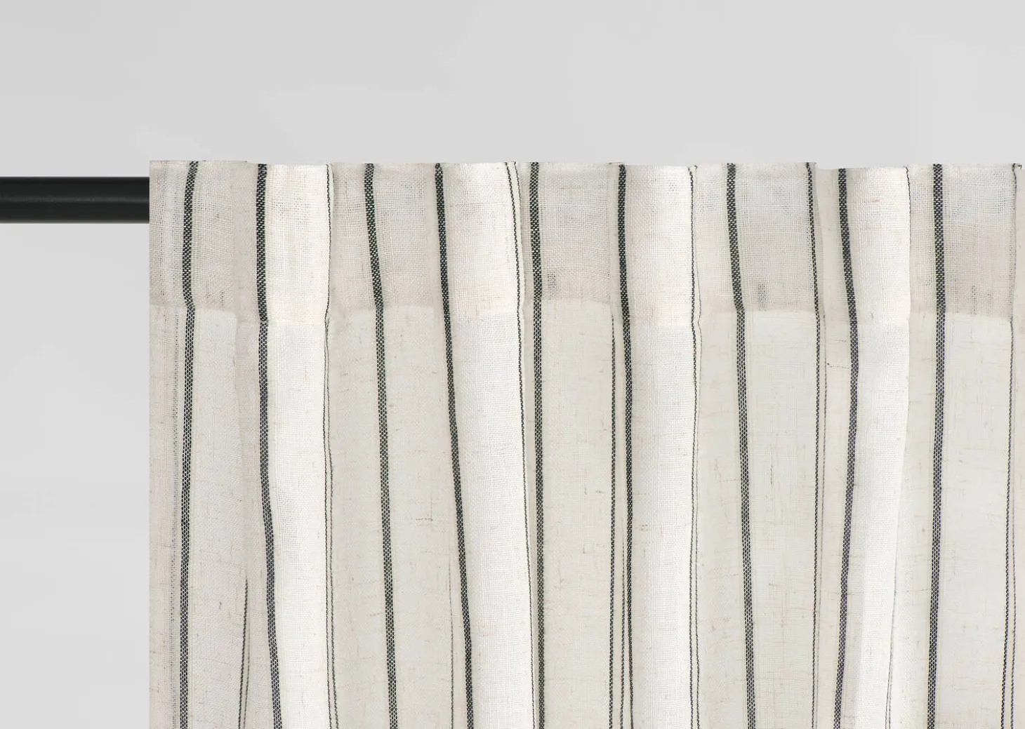 Aelene Striped Curtain Panel 96" Ivory/Black