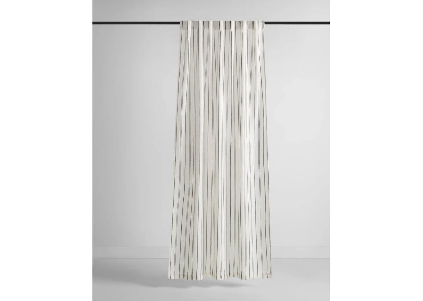 Aelene Striped Curtain Panel 96" Ivory/Black