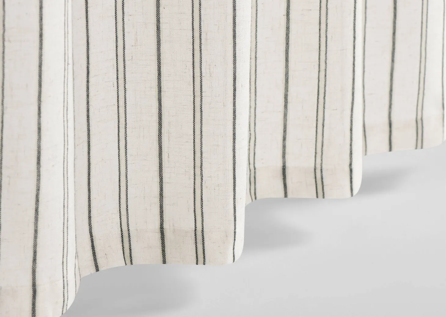 Aelene Striped Curtain Panel 96" Ivory/Black