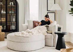 Alma Chair and Ottoman Set -Cali Snow