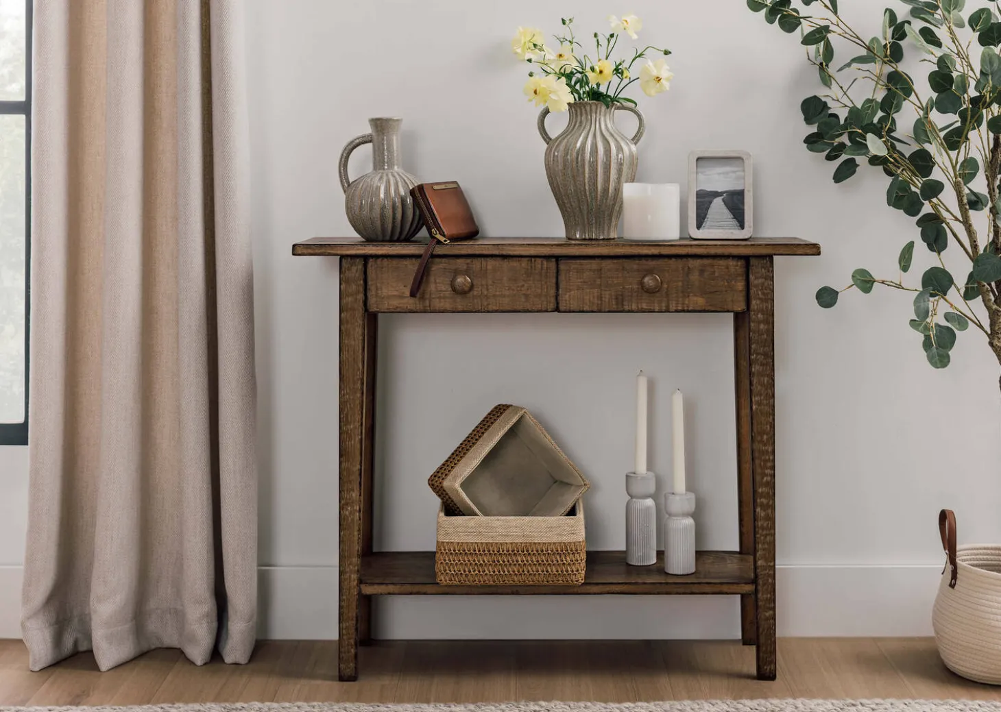 Anmoore Reclaimed Wood Storage Console Table