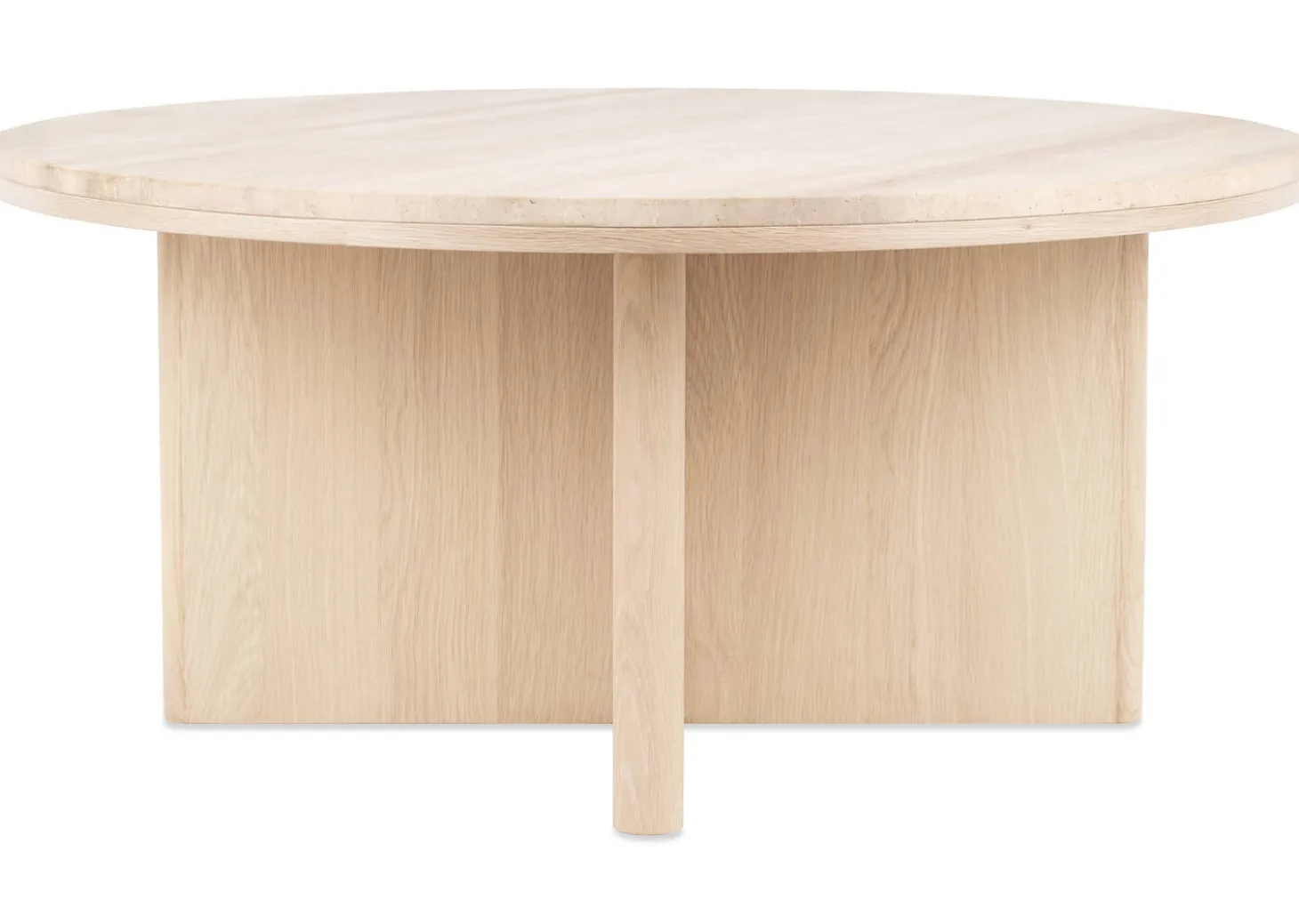 Bocelli Round Coffee Table -Lia Blonde/Travertine