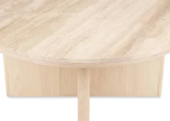 Bocelli Round Coffee Table -Lia Blonde/Travertine