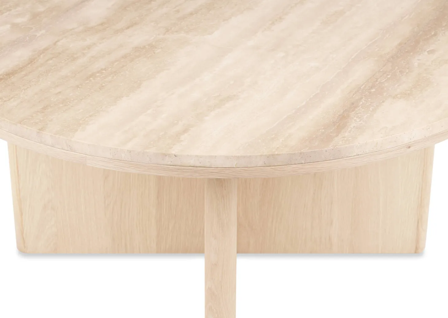 Bocelli Round Coffee Table -Lia Blonde/Travertine