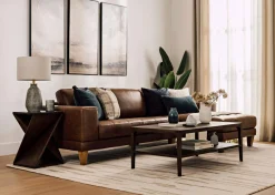 Carson Leather Sofa Chaise