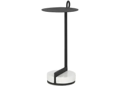 Chet Recycled Metal Accent Table -Ebony
