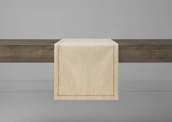 Crinkle Stitched Table Runner Natural