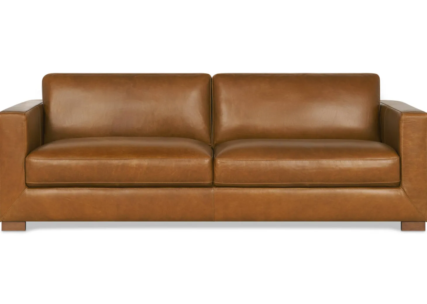 Gaetano Leather Sofa -Saddle Tan