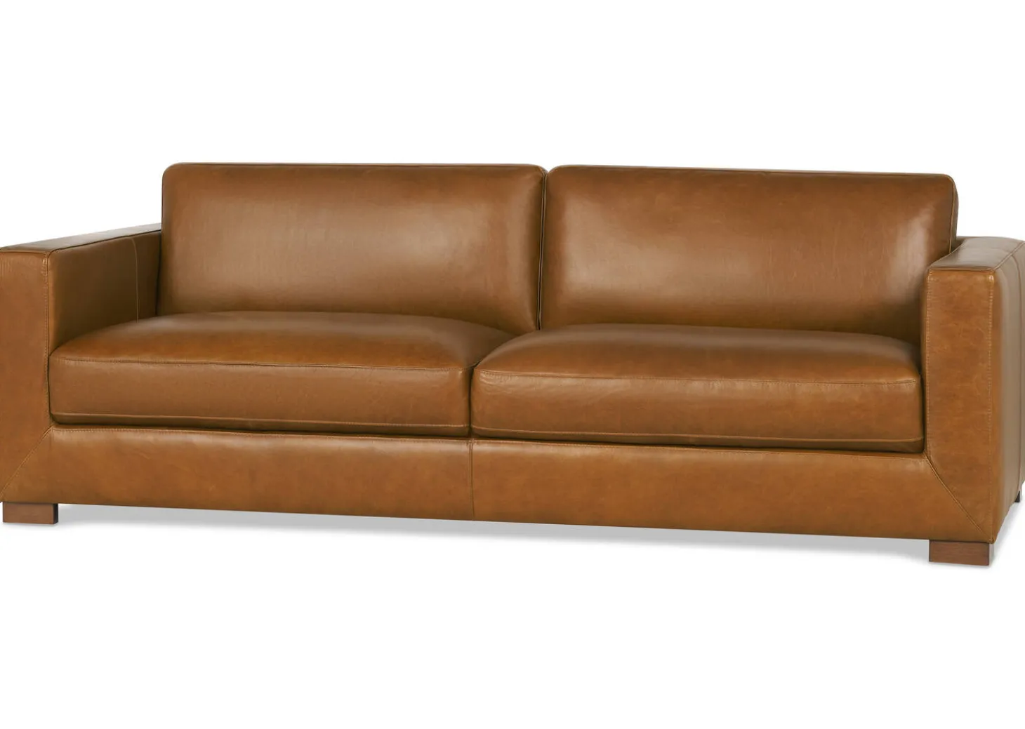 Gaetano Leather Sofa -Saddle Tan