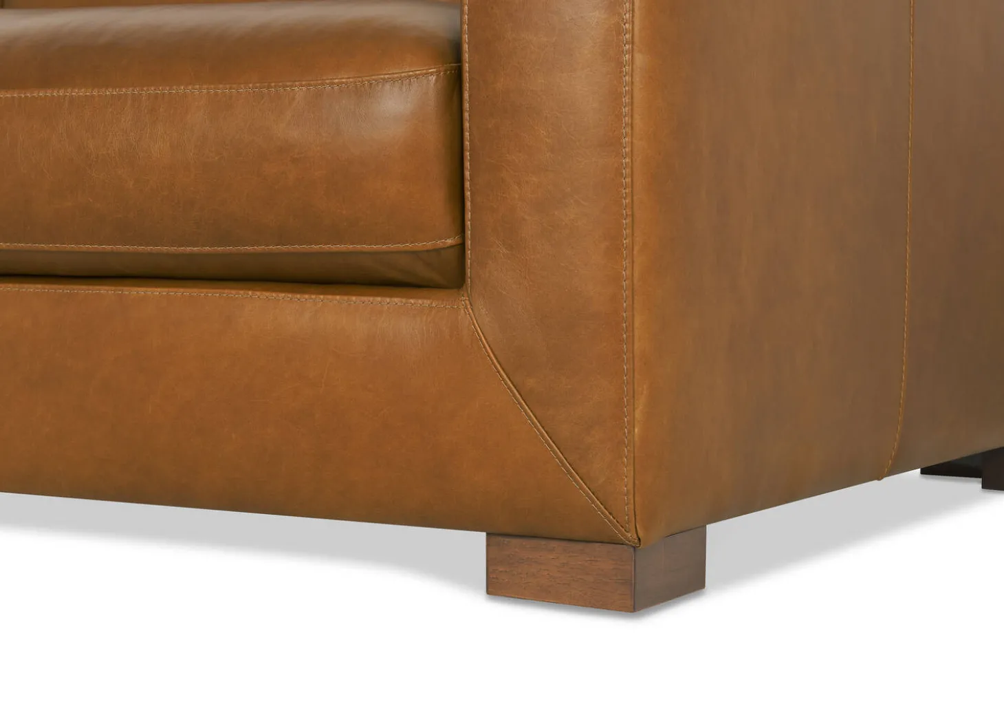 Gaetano Leather Sofa -Saddle Tan