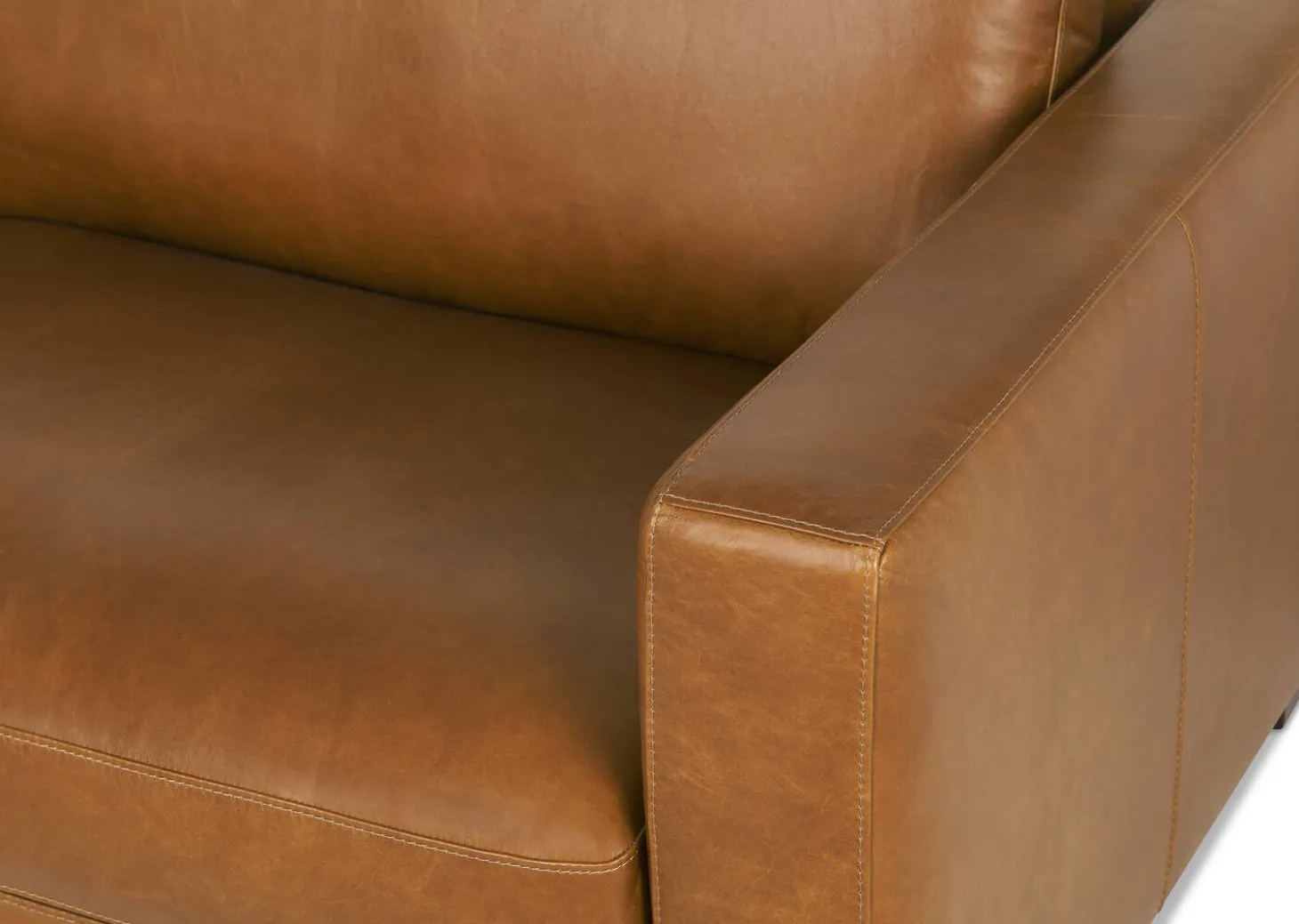 Gaetano Leather Sofa -Saddle Tan