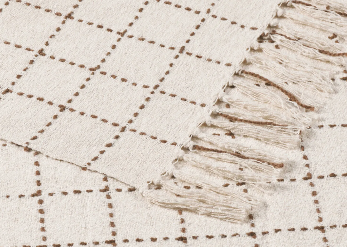 Hendricks Cotton Check Throw Nat/Cara