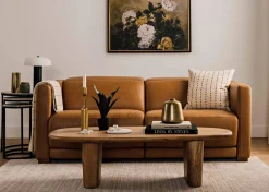 Jaxon Leather Reclining Sofa -Zen Toffee