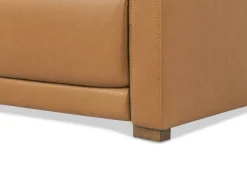 Jaxon Leather Reclining Sofa -Zen Toffee