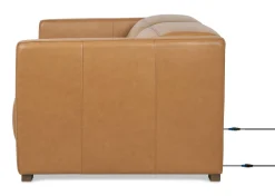 Jaxon Leather Reclining Sofa -Zen Toffee
