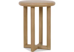 Jayman Round Side Table -Cava Sesame