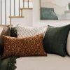 Kavya Cotton Pillow 14x24 Rust