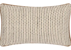 Lorah Cotton Pillow 14x24 Ivory/Brown