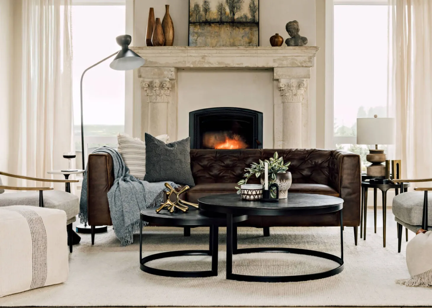 Marcello Leather Sofa -Waco Tobacco
