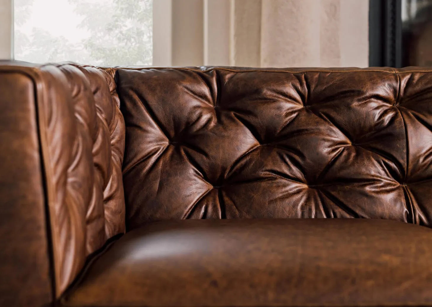 Marcello Leather Sofa -Waco Tobacco