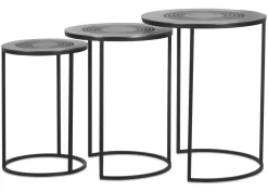 Modello Recycled Metal Nesting Table Set -Charcoal