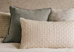 Monaro Cotton Pillow 14x24 Ivory/Black