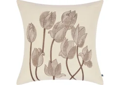 Ramea Cotton Floral Pillow 20x20 Ivory/Brown
