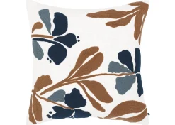 Reine Cotton Floral Pillow 20x20 Ivory/Blue