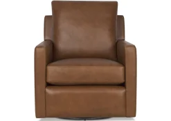 Sadie Leather Swivel Armchair -Arlo Rum