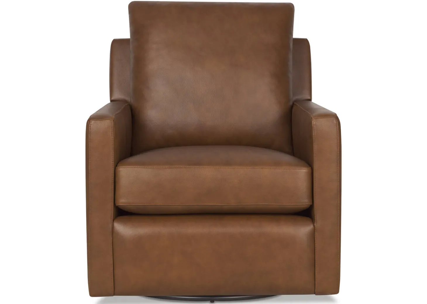 Sadie Leather Swivel Armchair -Arlo Rum