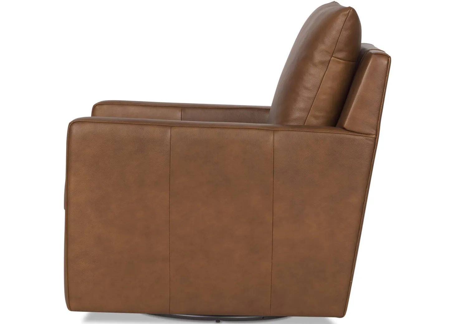 Sadie Leather Swivel Armchair -Arlo Rum