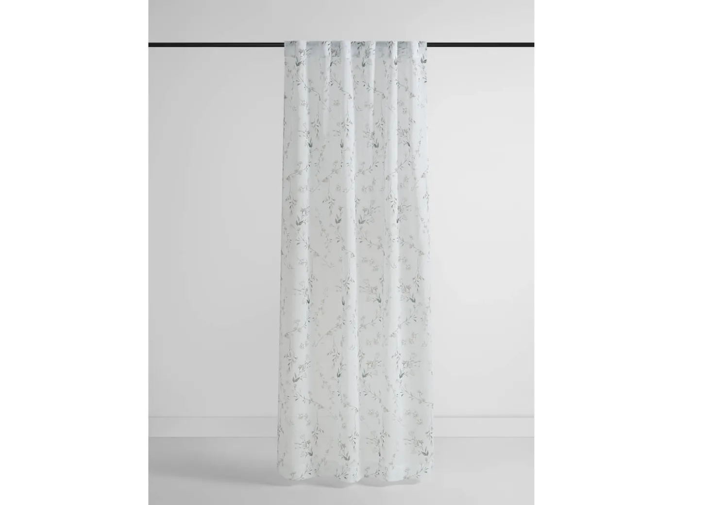 Sally Floral Sheer Curtain Panel 96" Ivory/Multi
