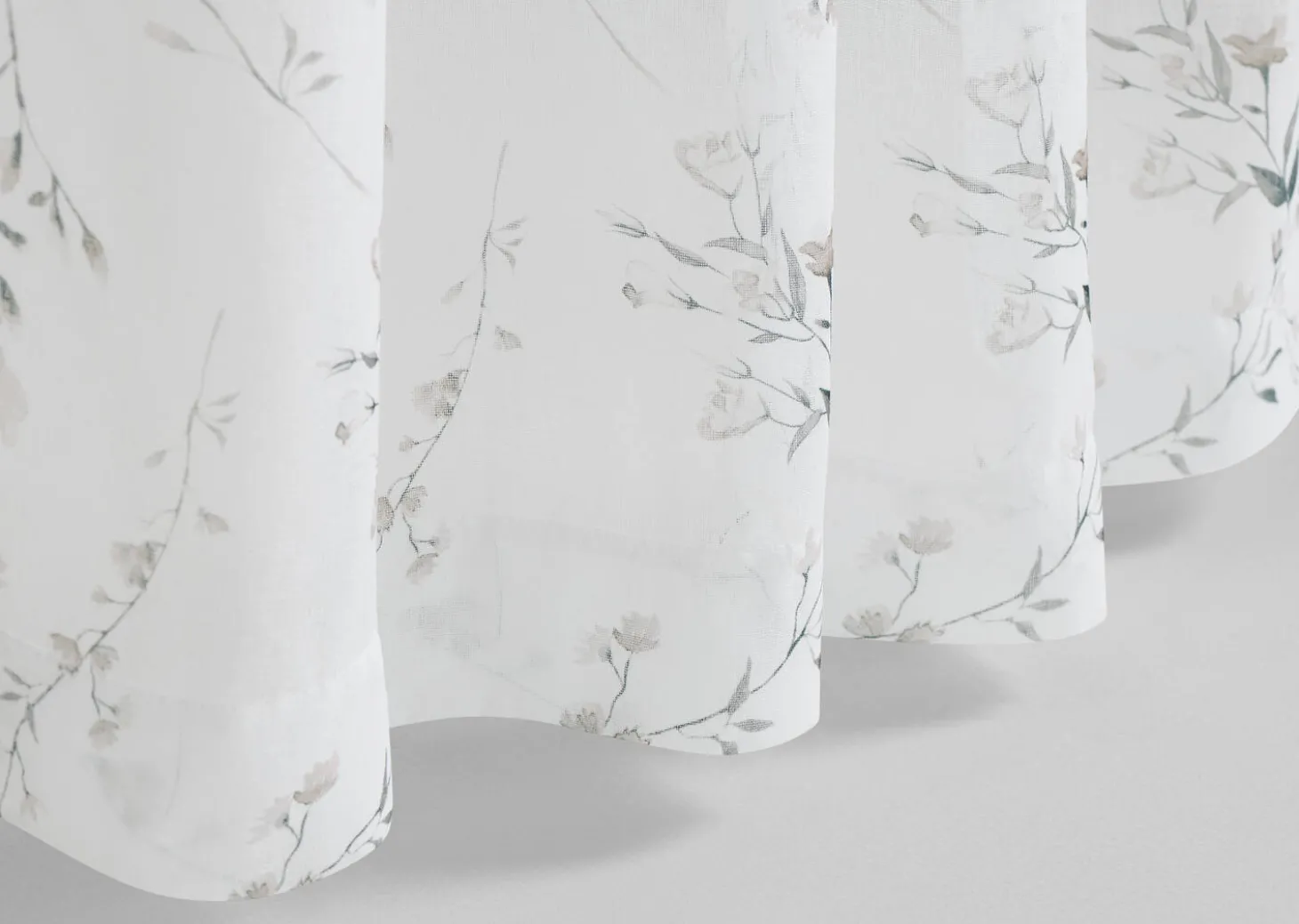 Sally Floral Sheer Curtain Panel 96" Ivory/Multi
