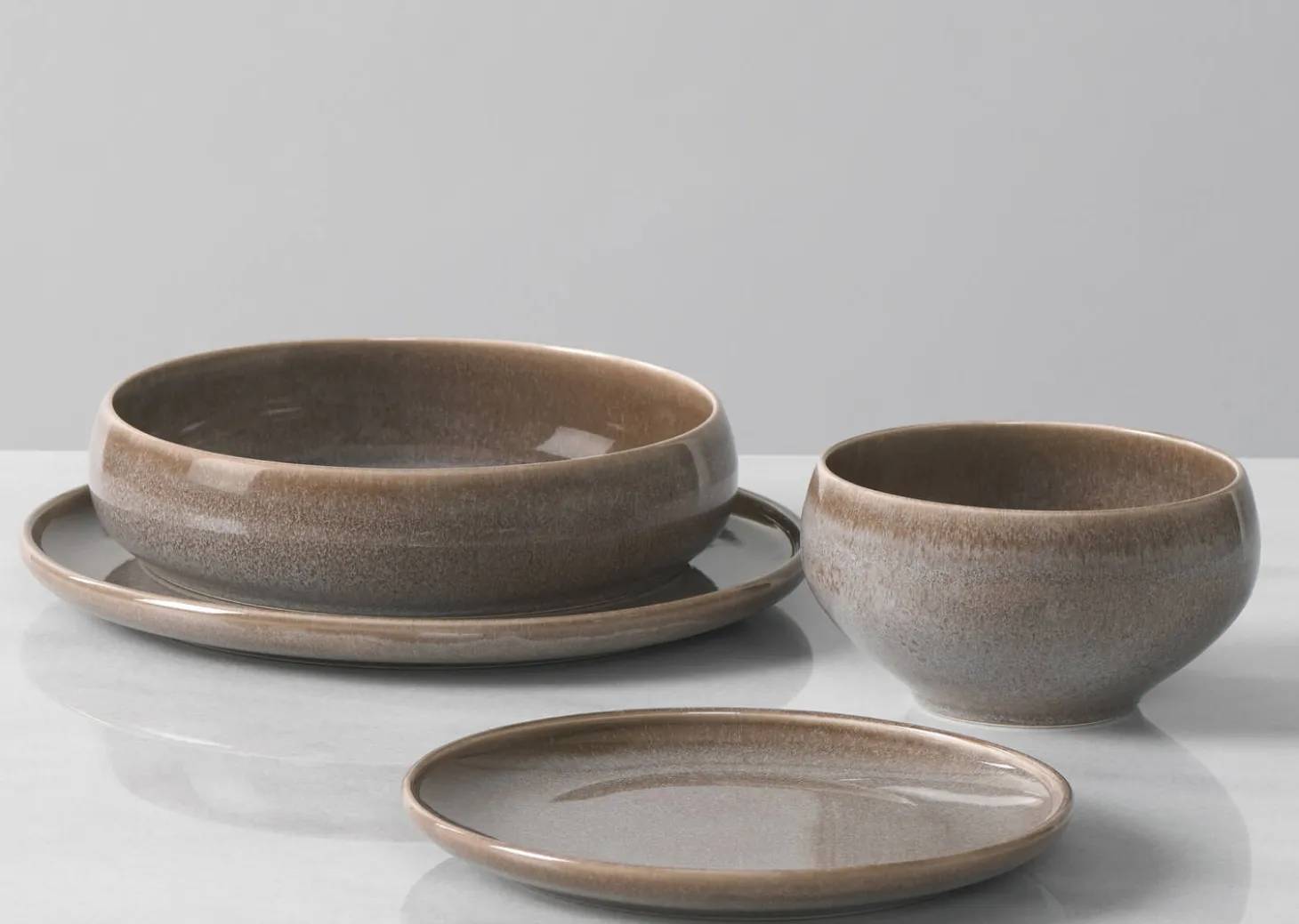 Tusket 16 piece Dish Set Brown