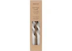 Twist Taper Candles Set White