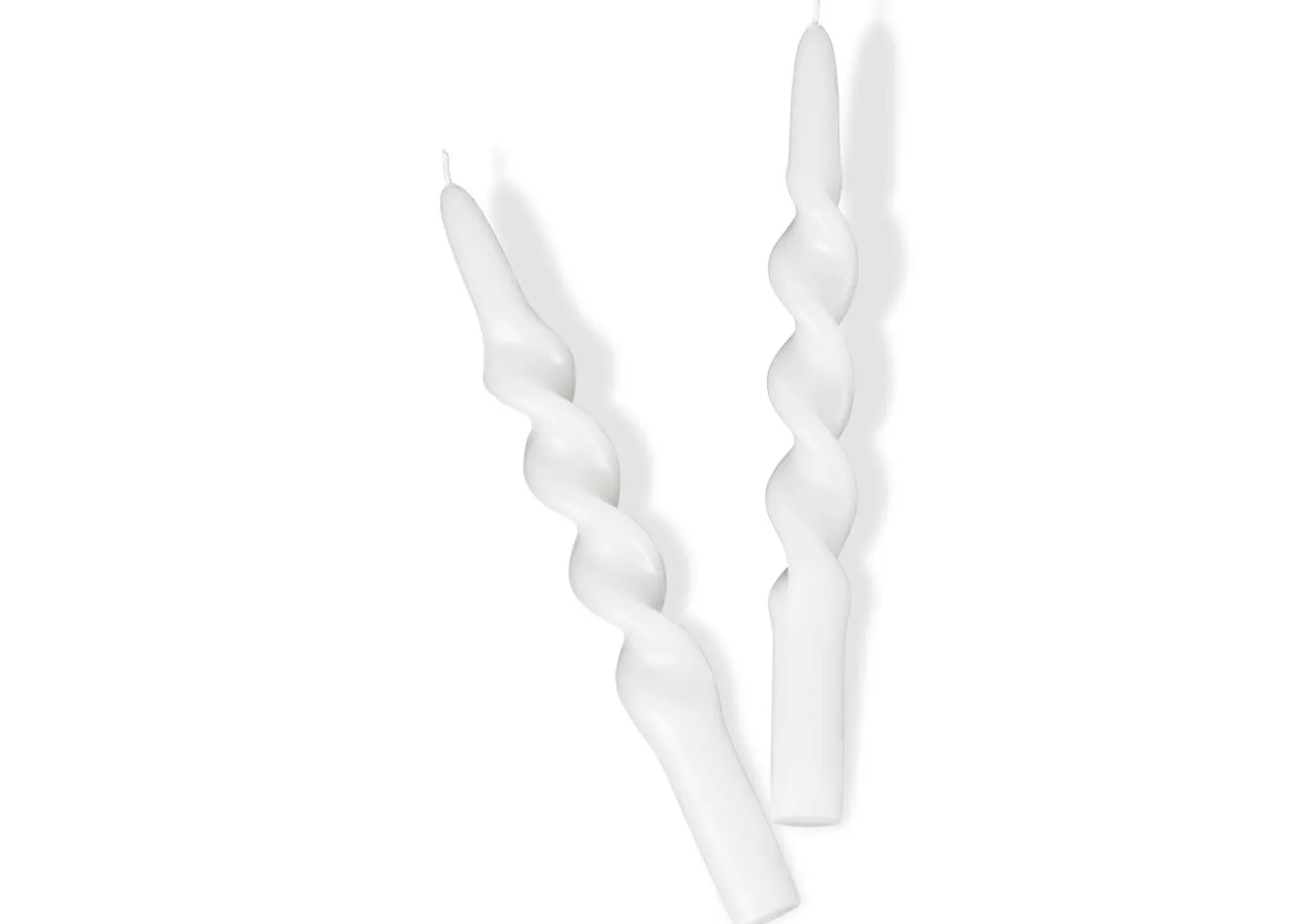 Twist Taper Candles Set White