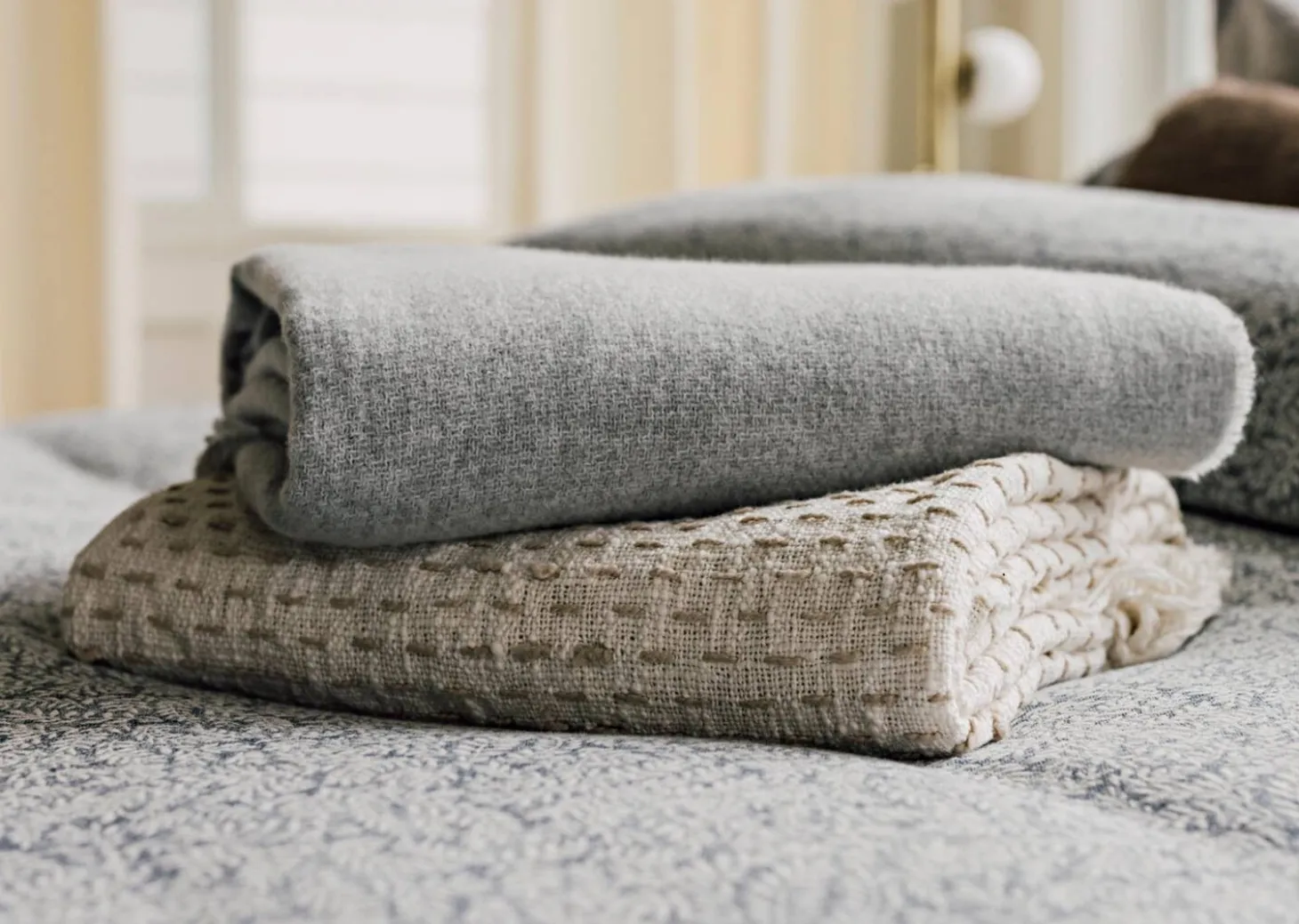 Withers Cotton Throw Natural/Ash