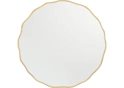 Zina Wavy Round Wall Mirror Brass
