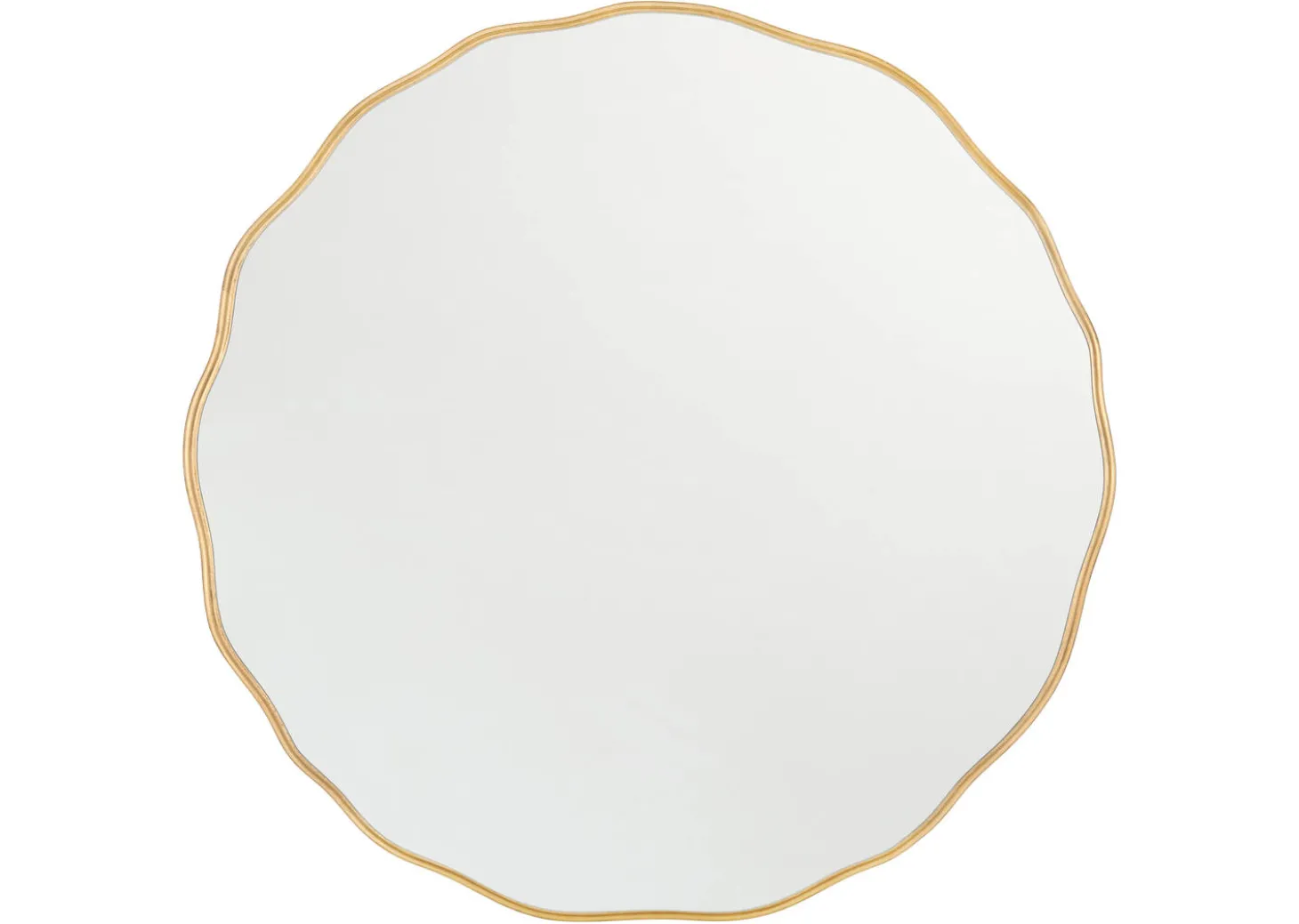 Zina Wavy Round Wall Mirror Brass