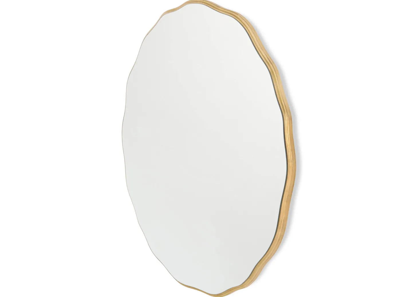 Zina Wavy Round Wall Mirror Brass